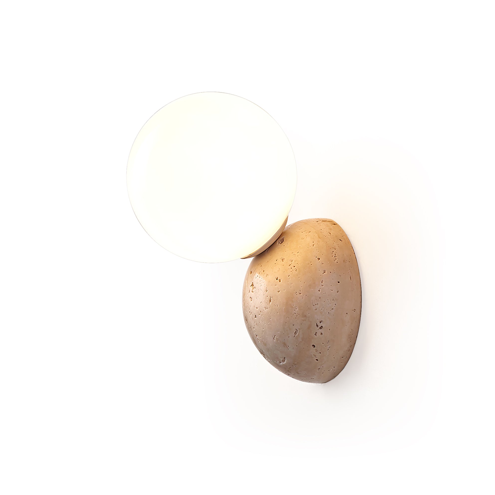 Kepheus - Travertine and Glass Globe Sconce