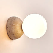 Kepheus - Travertine and Glass Globe Sconce