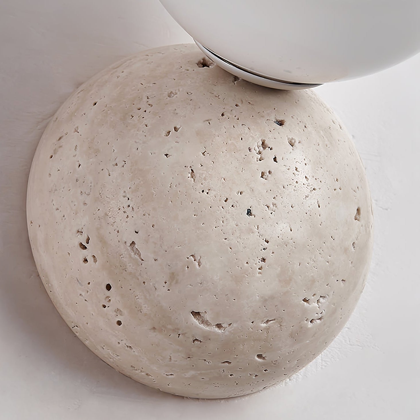 Kepheus - Travertine and Glass Globe Sconce