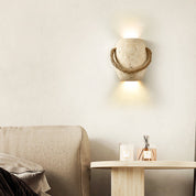 Nereus - Travertine and Hemp Rope Wall Sconce