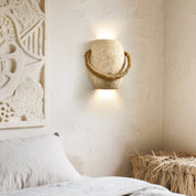 Nereus - Travertine and Hemp Rope Wall Sconce