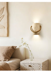 Nereus - Travertine and Hemp Rope Wall Sconce