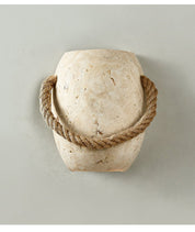 Nereus - Travertine and Hemp Rope Wall Sconce