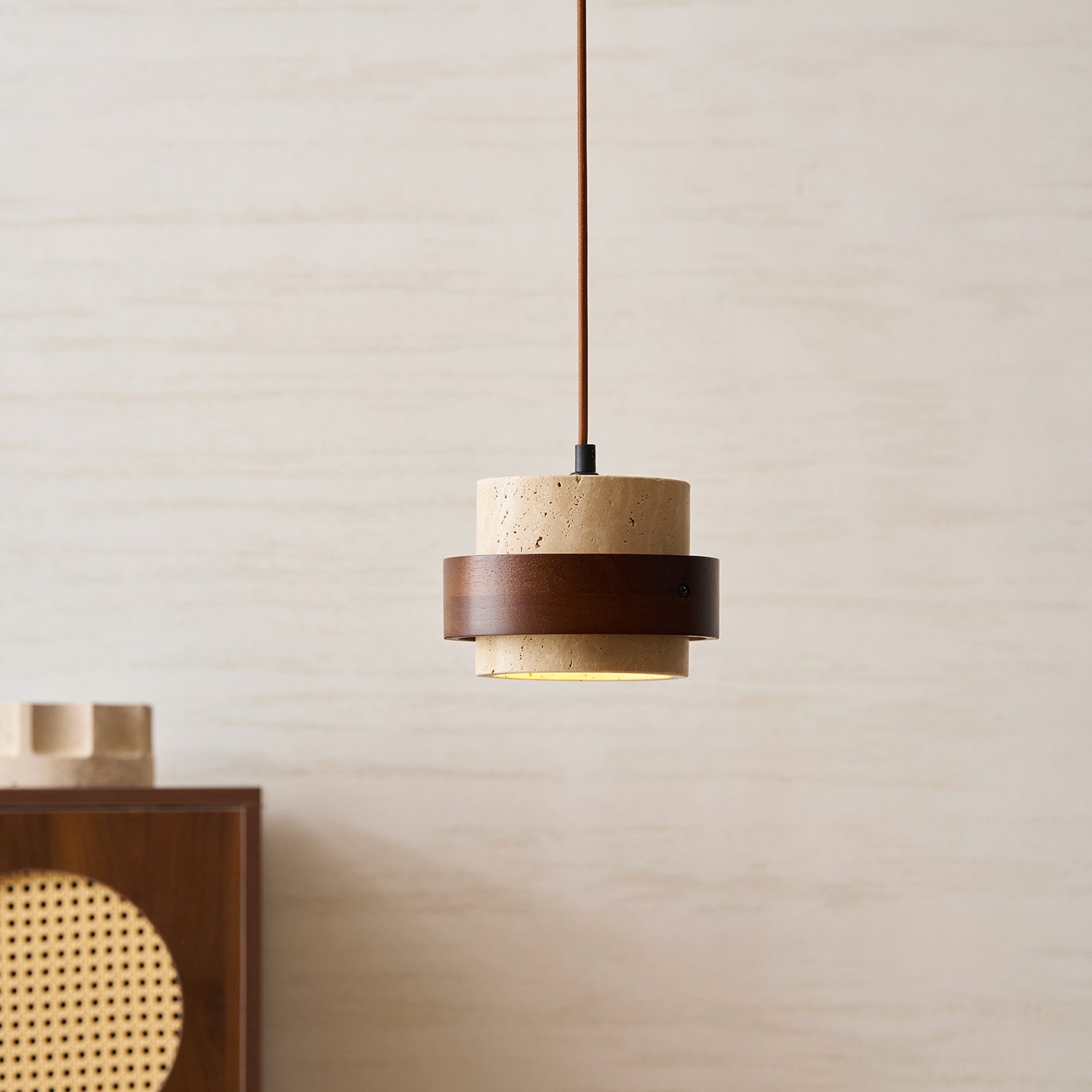 Petraia - Natural Travertine Pendant Light