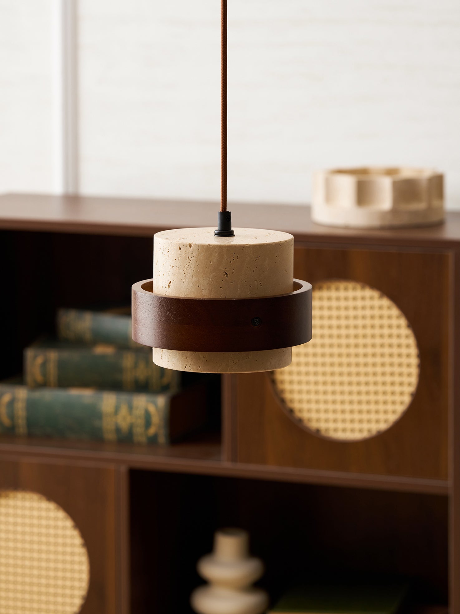 Petraia - Natural Travertine Pendant Light