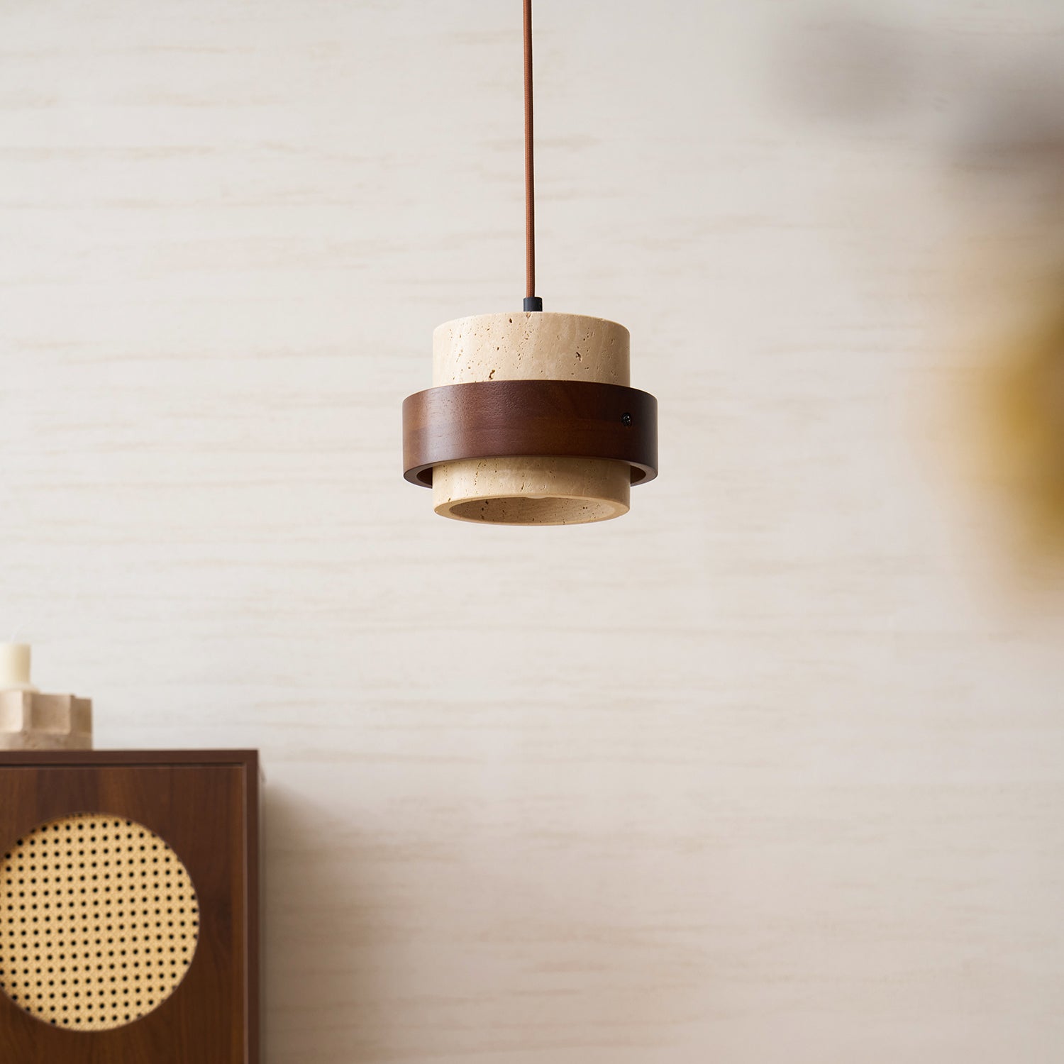 Petraia - Natural Travertine Pendant Light