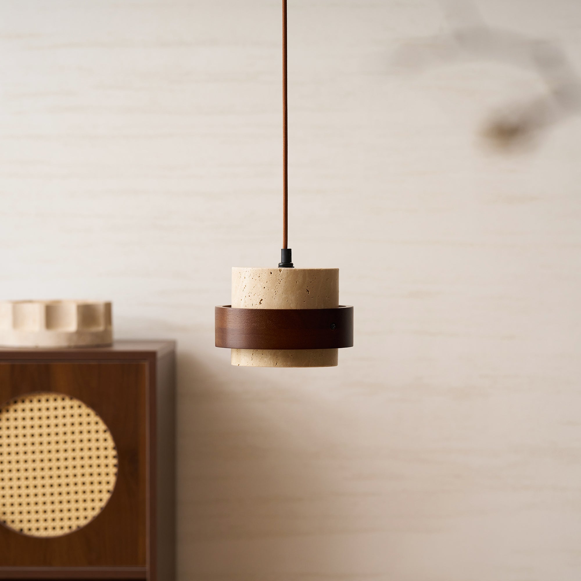 Petraia - Natural Travertine Pendant Light