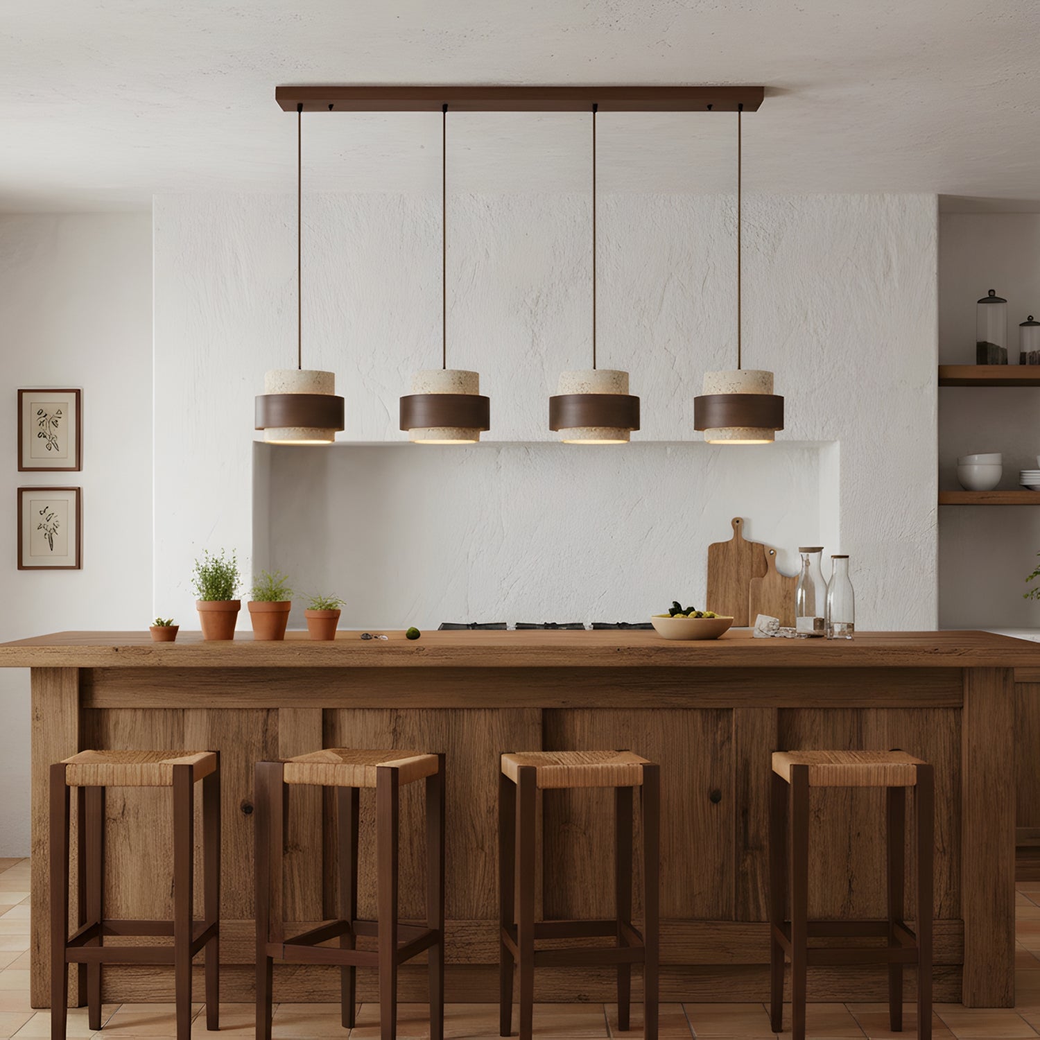 Petraia - Natural Travertine Pendant Light