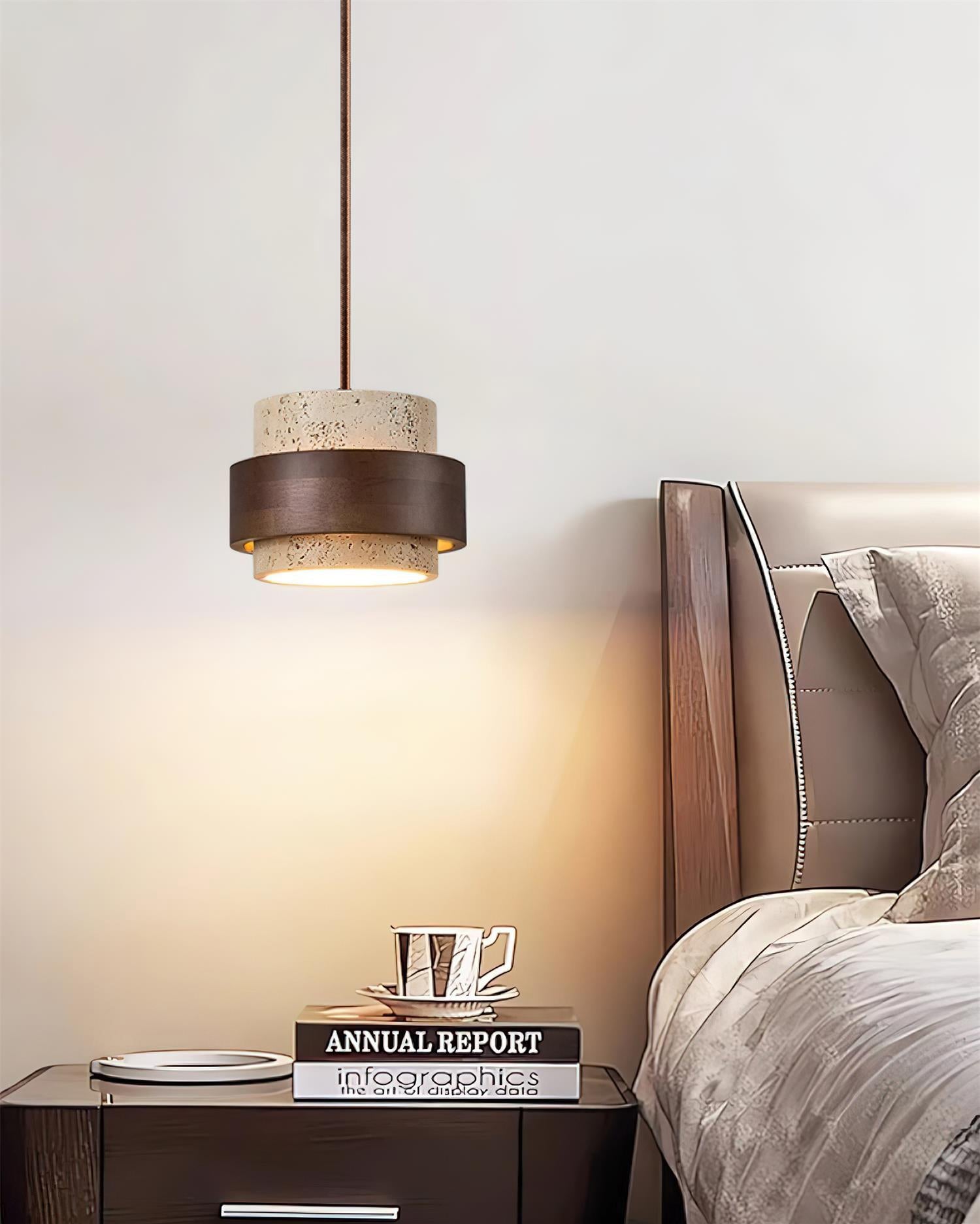 Petraia - Natural Travertine Pendant Light
