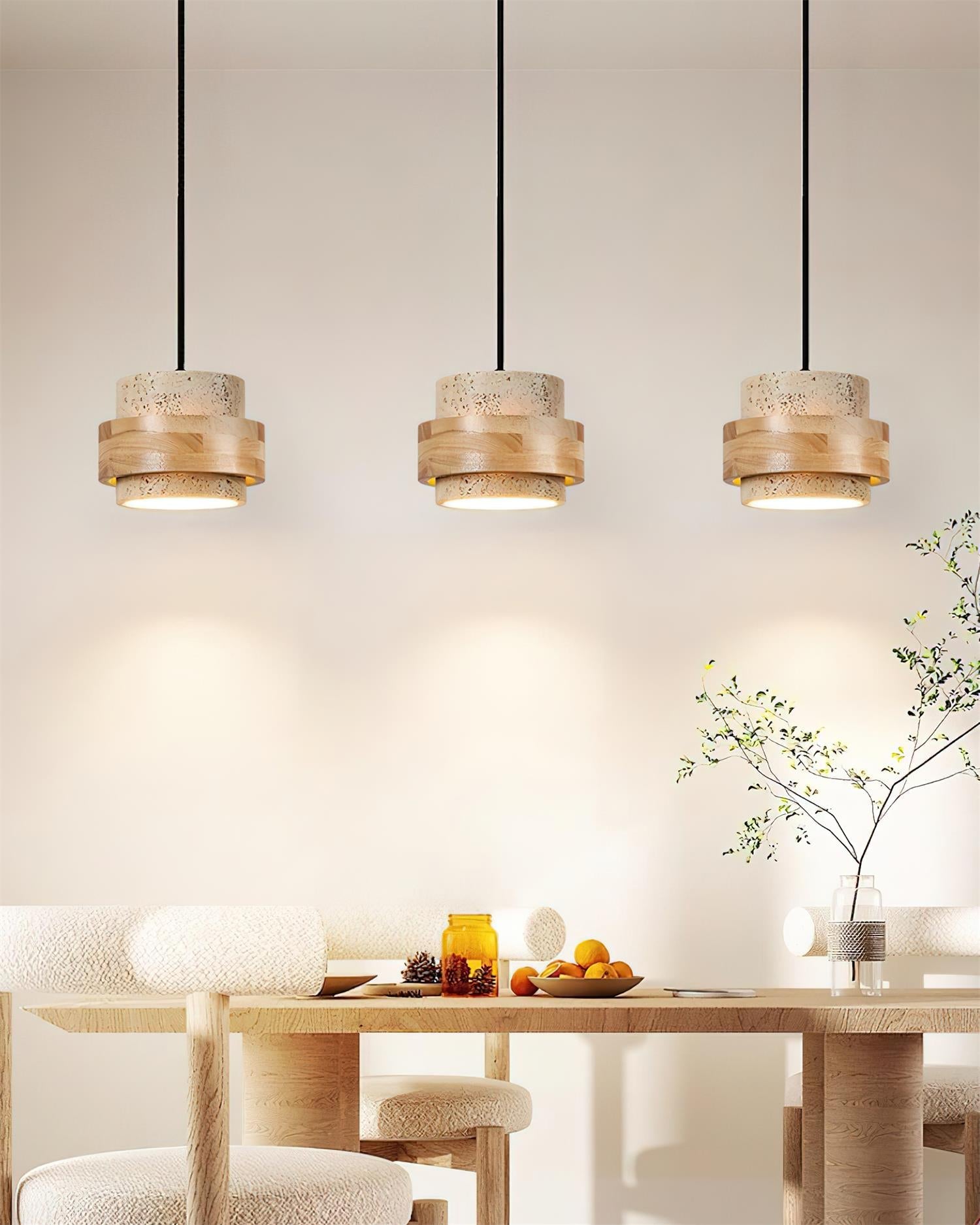 Petraia - Natural Travertine Pendant Light