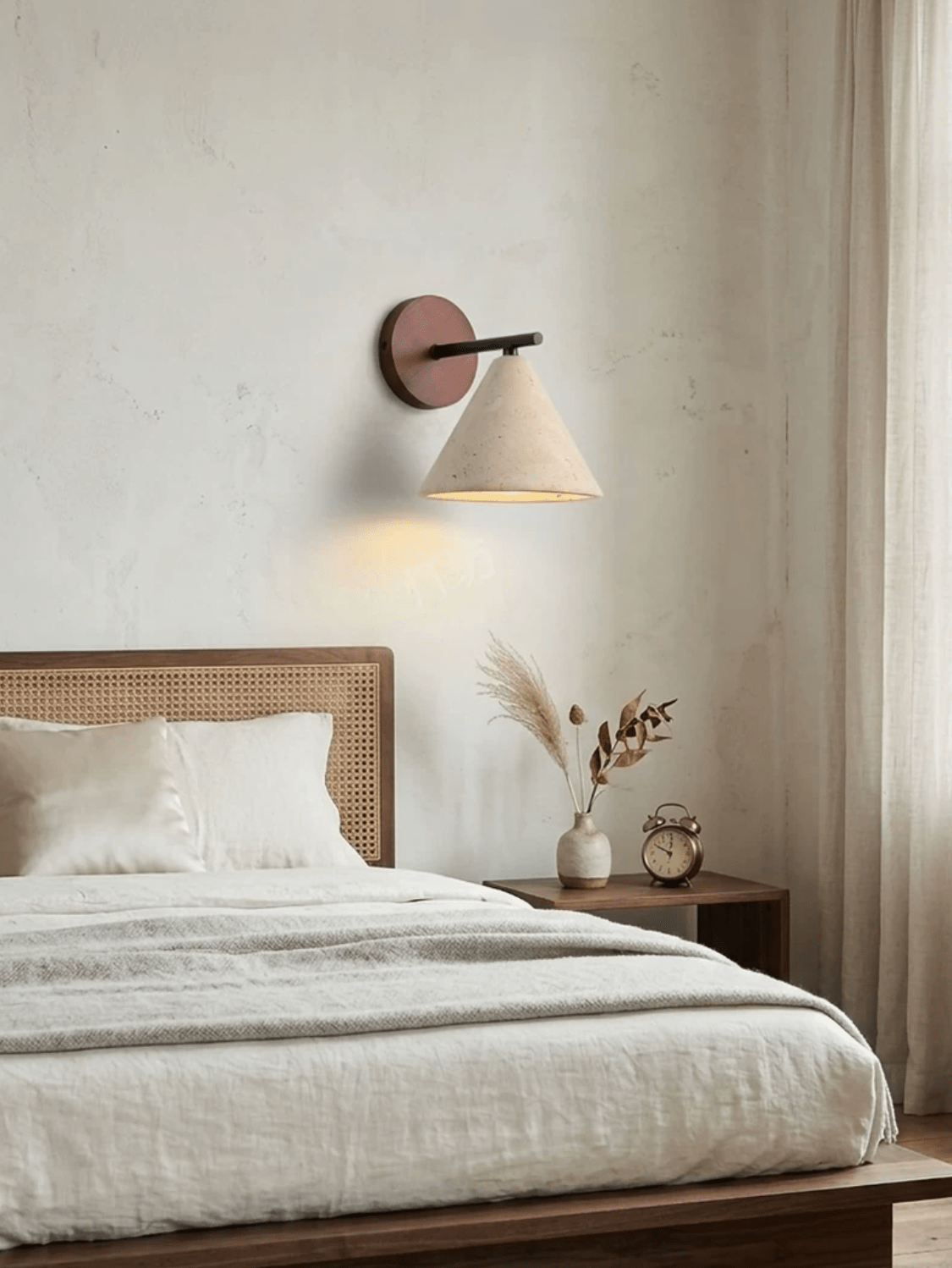 Boreas - Conical Travertine Wall Light