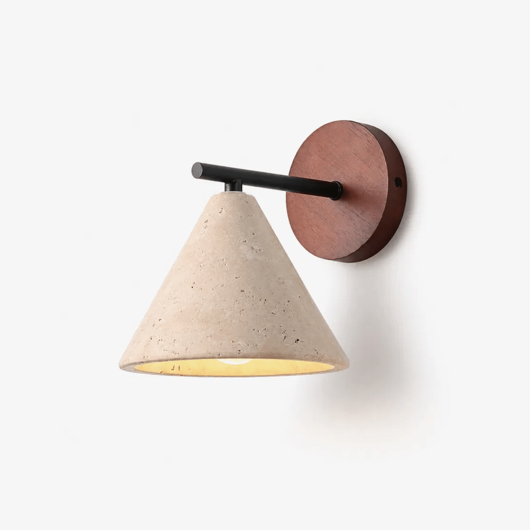 Boreas - Conical Travertine Wall Light