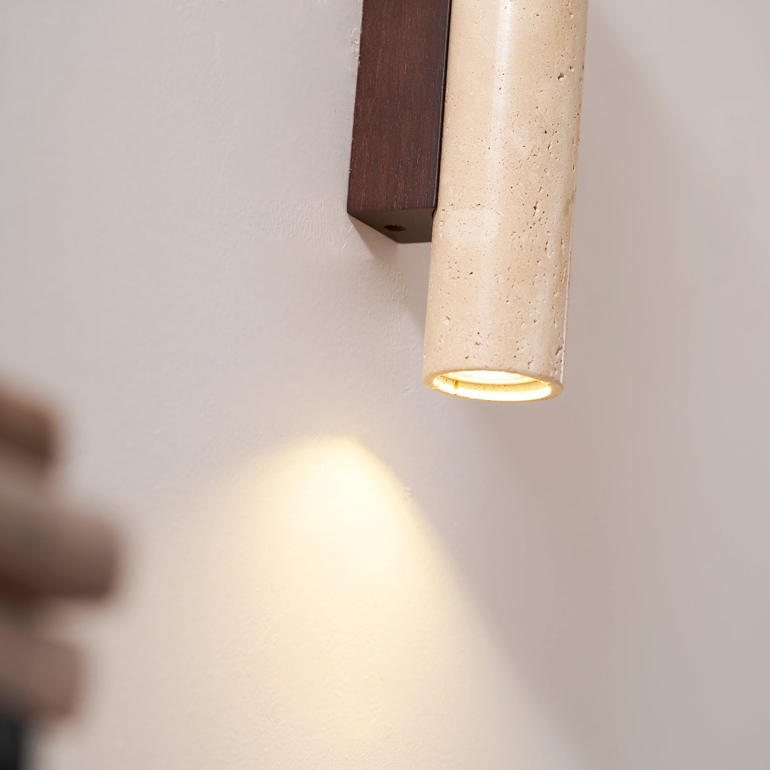 Hyperion - Yellow Travertine Column Wall Light