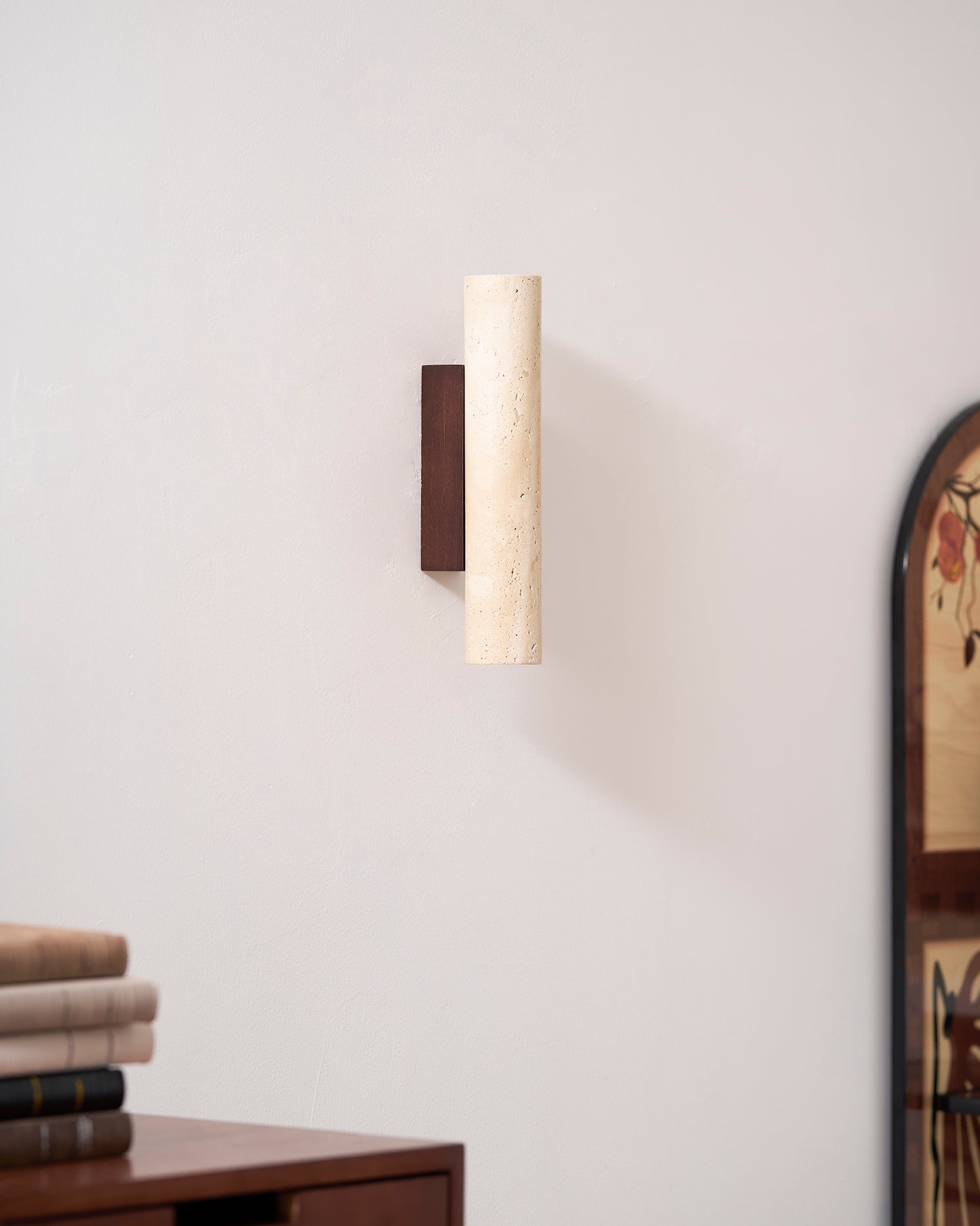 Hyperion - Yellow Travertine Column Wall Light