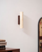 Hyperion - Yellow Travertine Column Wall Light