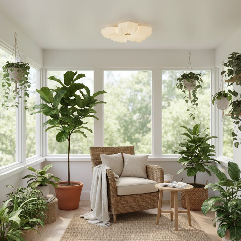 Hank Cream Flower LED Ceiling Light – detail 3