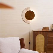 Psamathe - Plug-in Travertine Wall Sconce