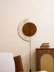 Psamathe - Plug-in Travertine Wall Sconce
