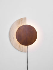 Psamathe - Plug-in Travertine Wall Sconce