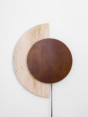Psamathe - Plug-in Travertine Wall Sconce