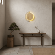 Panope - Travertine Crescent Wall Sconce