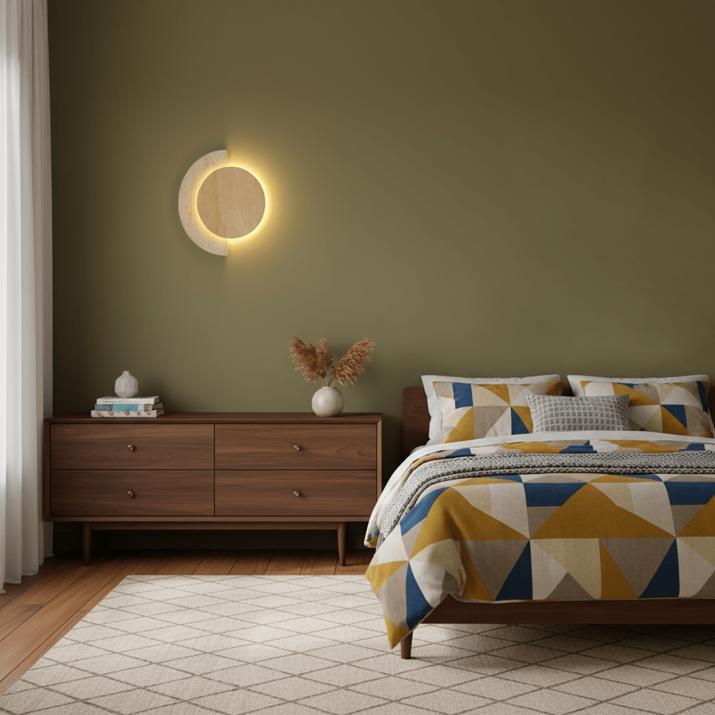 Panope - Travertine Crescent Wall Sconce