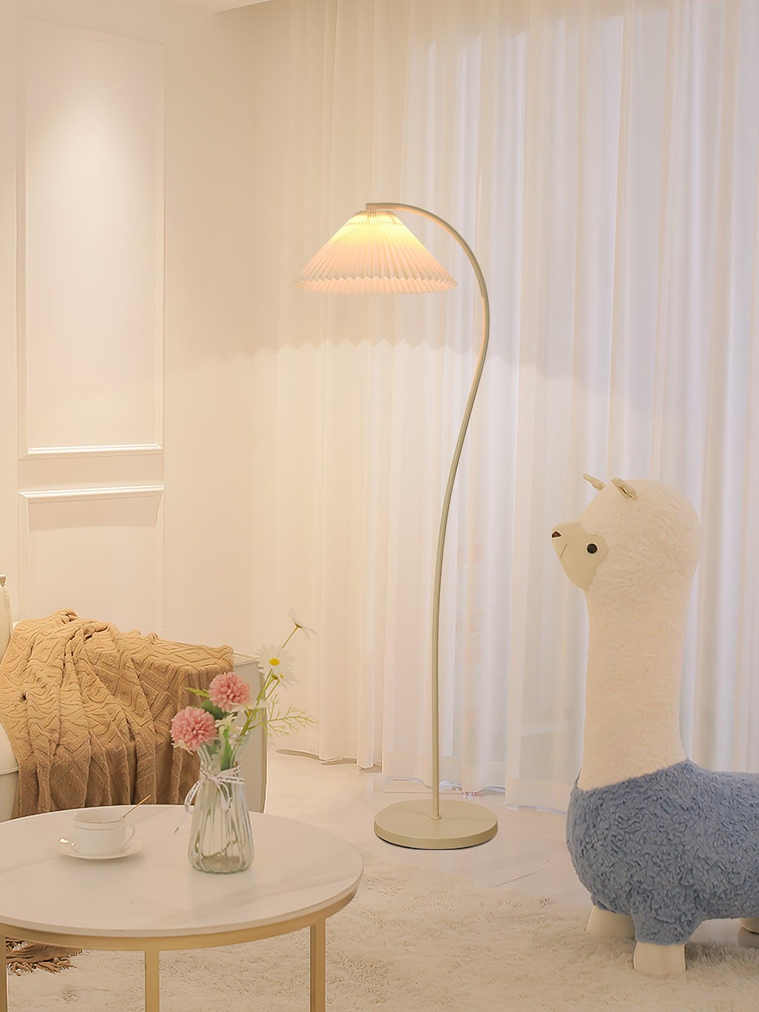 Kleodora - Pleated Linen Floor Lamp