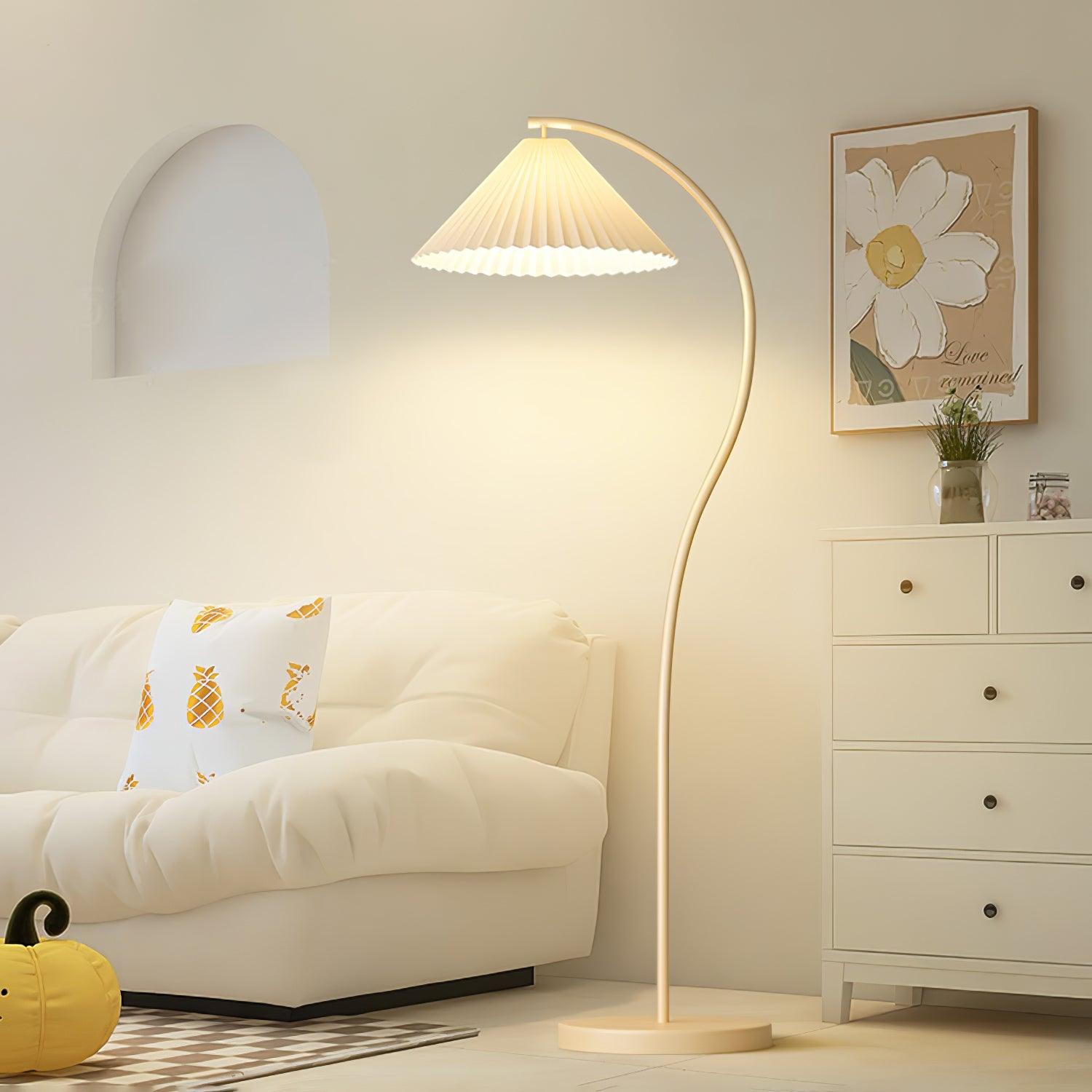 Kleodora - Pleated Linen Floor Lamp
