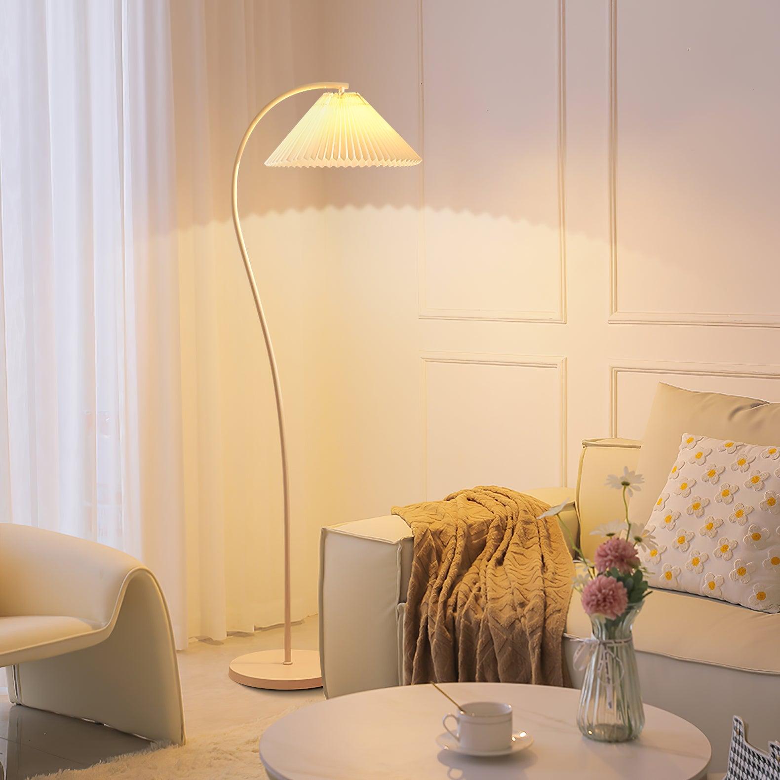 Kleodora - Pleated Linen Floor Lamp