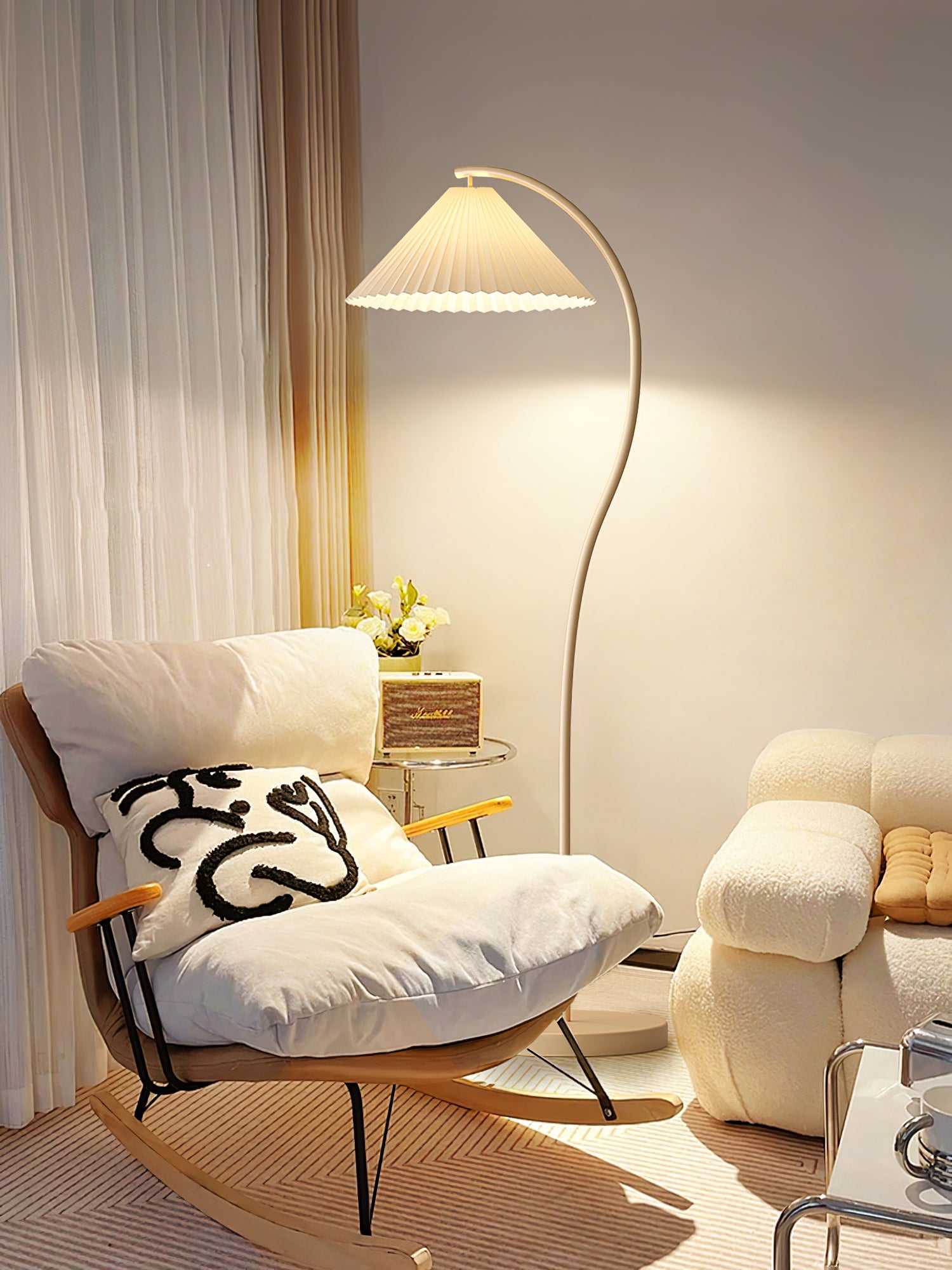 Kleodora - Pleated Linen Floor Lamp
