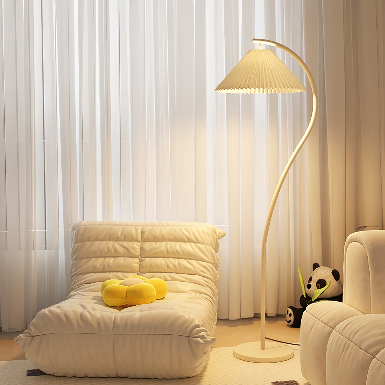 Kleodora - Pleated Linen Floor Lamp