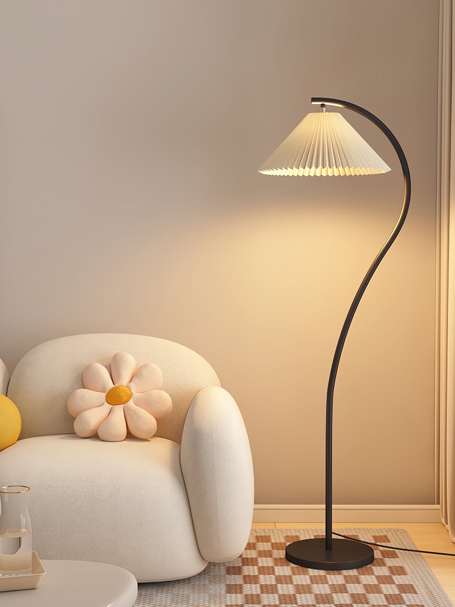 Kleodora - Pleated Linen Floor Lamp