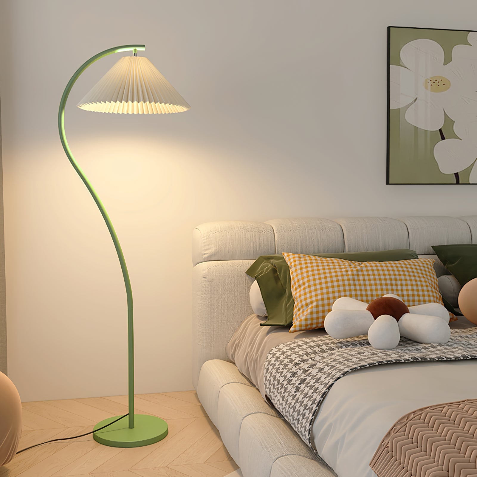 Kleodora - Pleated Linen Floor Lamp