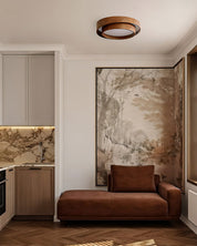 Audie Walnut Finish LED Ceiling Lamp – detail 3