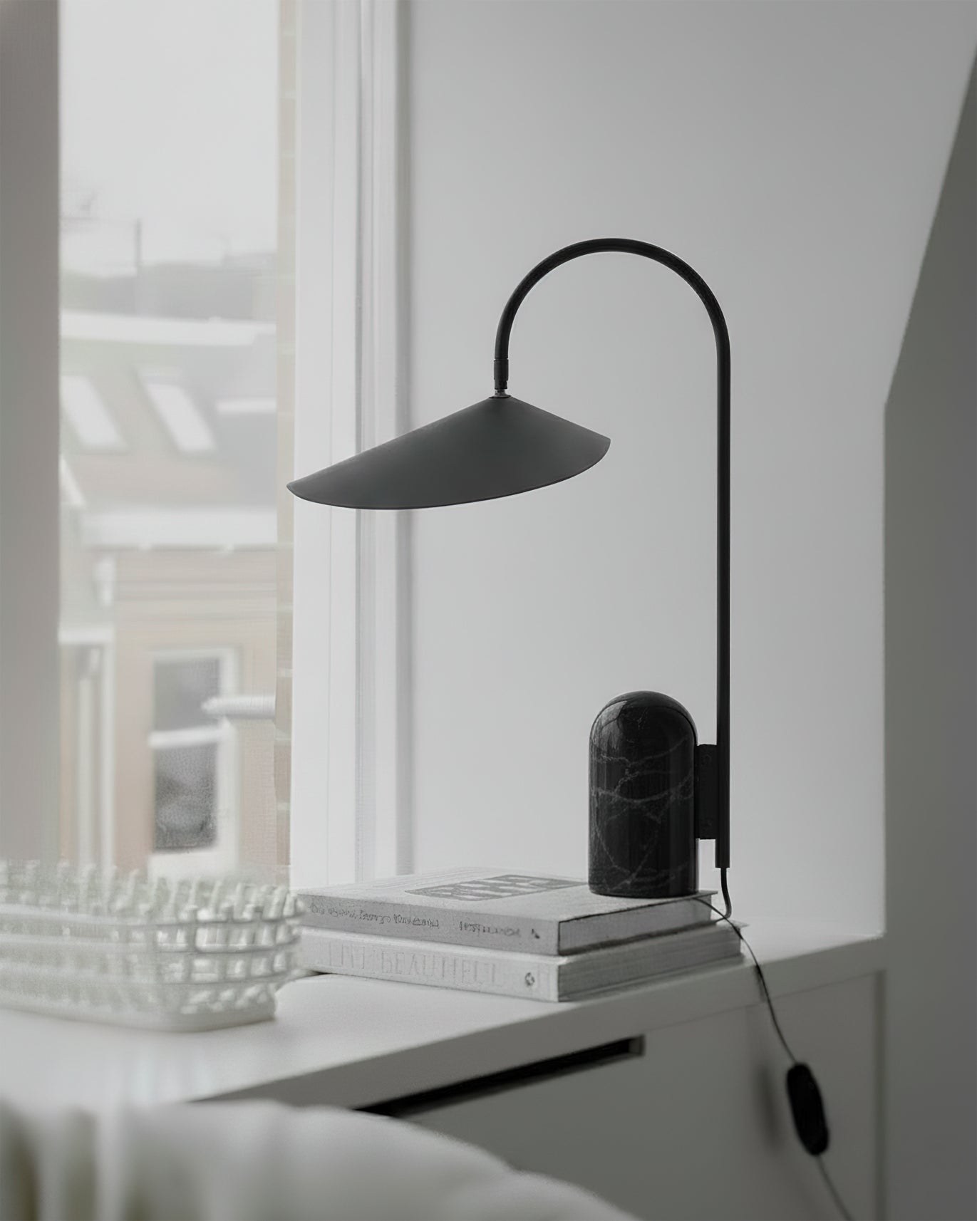 Rhonda Arched Stem Marble Base Table Lamp – detail 3