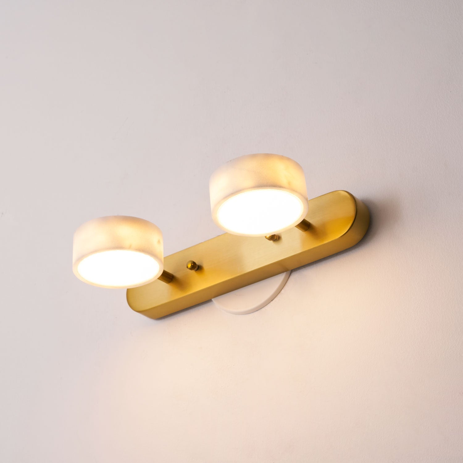 Melpomene - Travertine and Marble Vanity Light