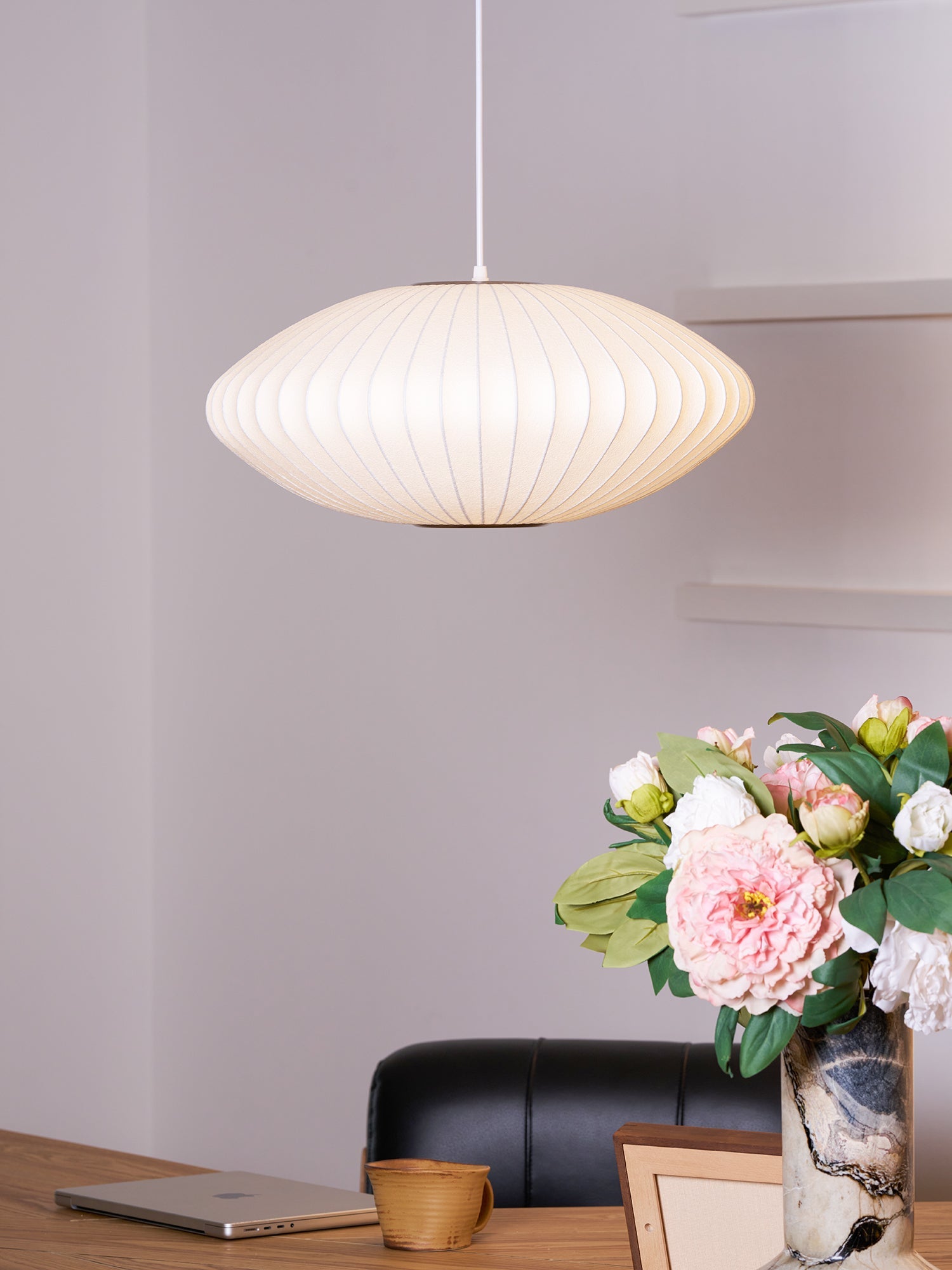 Kyane - Mulberry Silk Bubble Pendant Light