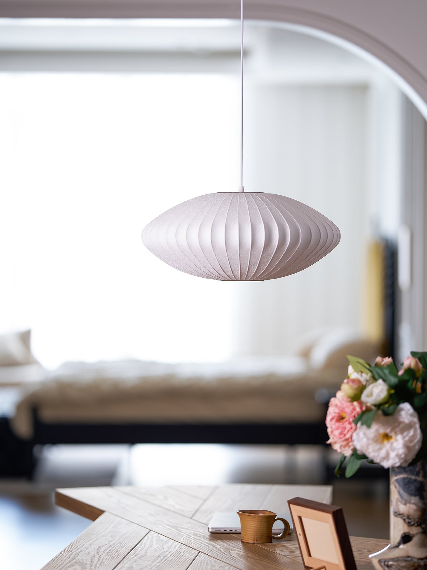 Kyane - Mulberry Silk Bubble Pendant Light
