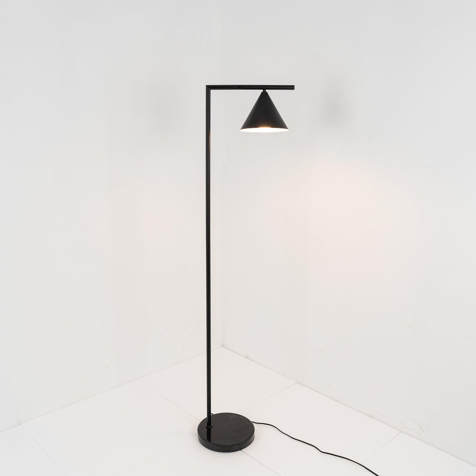 Pyrene - Carrara Marble Rotating Cone Floor Lamp