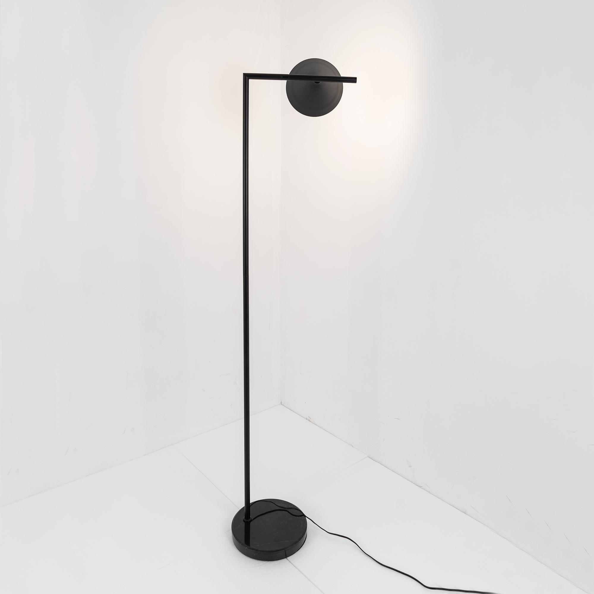 Pyrene - Carrara Marble Rotating Cone Floor Lamp
