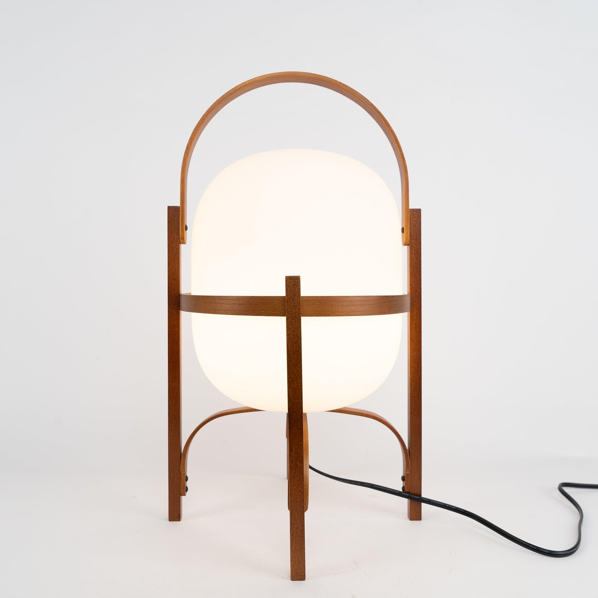 Pharos - Portable Wood and Glass Lantern Table Lamp