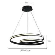 Eupolis - White or Black LED Ring Chandelier