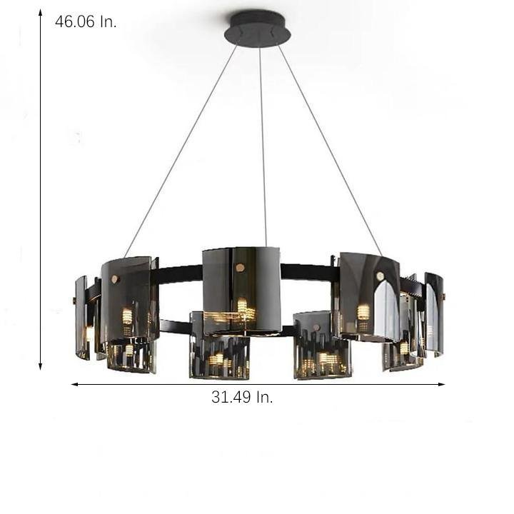 Echion - Nine-Light Acrylic Ring Chandelier