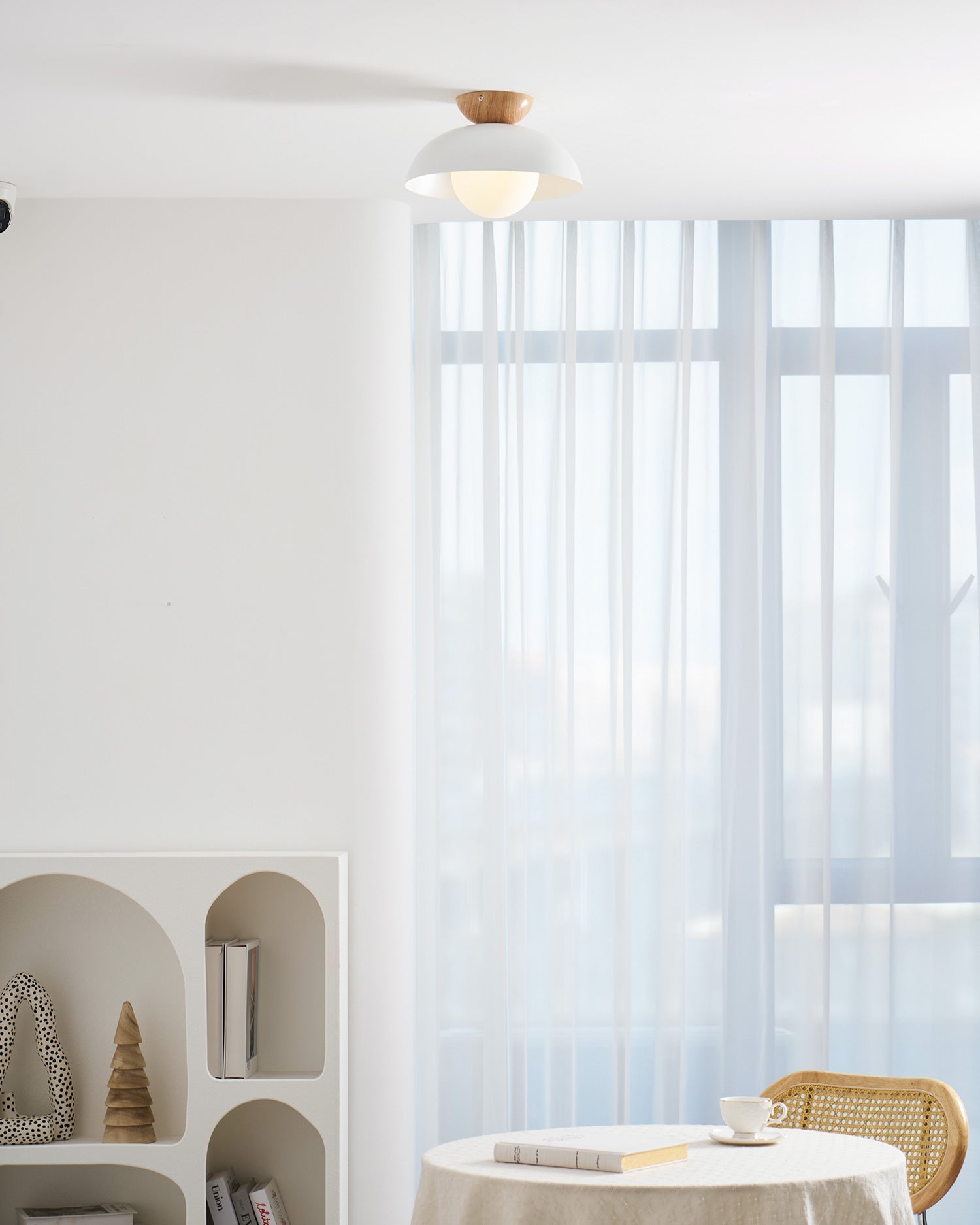 Eddie White and Woodgrain Sloped Ceiling Light – detail 9