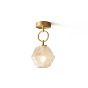 Effie Brass and Cut Glass Art Deco Ceiling Light