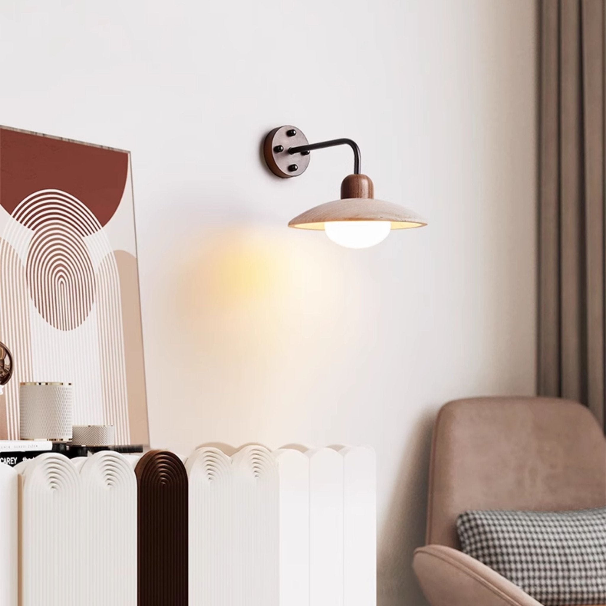 Helios - Travertine Dome Wall Light