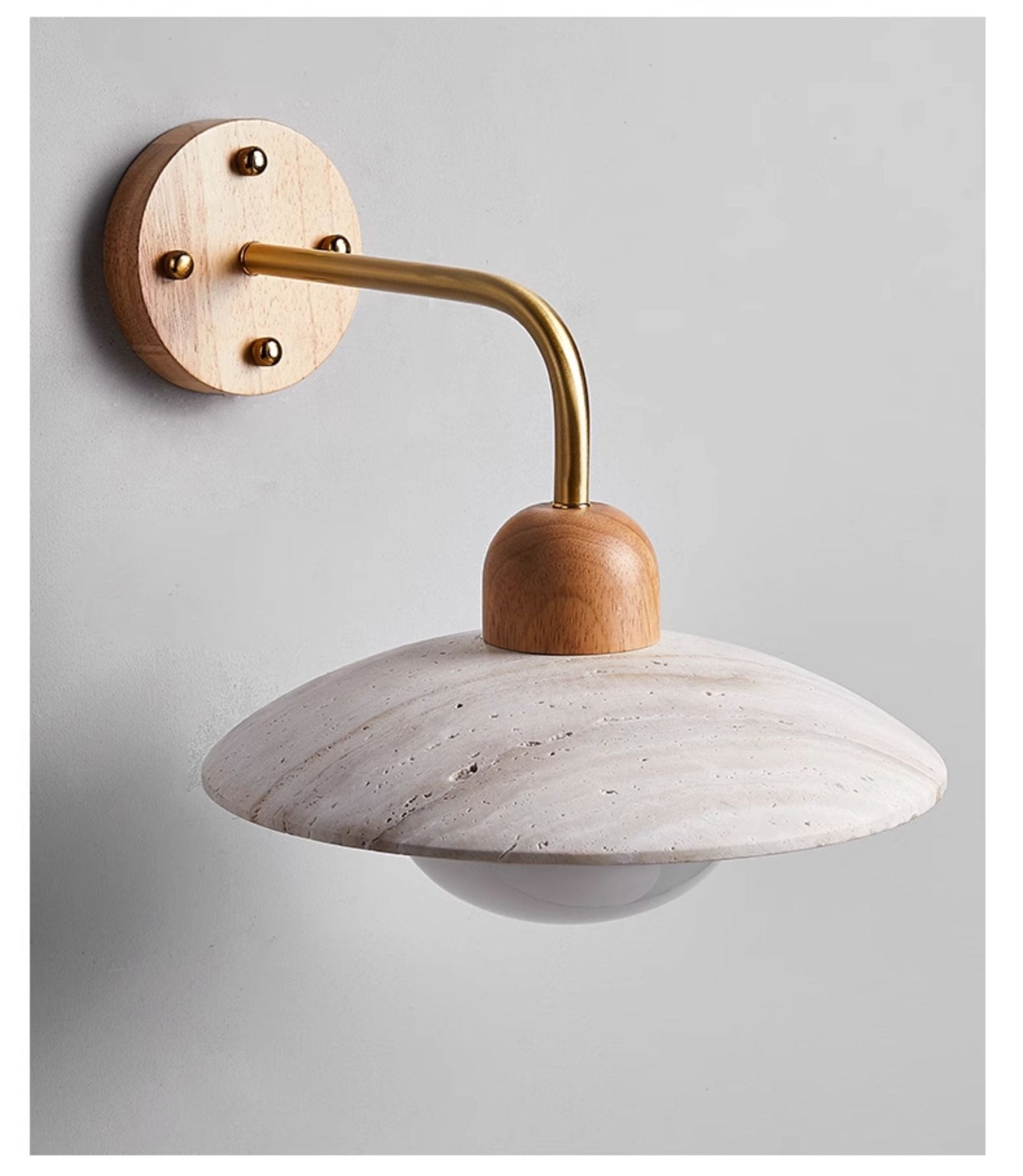 Helios - Travertine Dome Wall Light