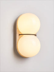 Zetes - Double Globe Travertine Sconce