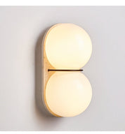 Zetes - Double Globe Travertine Sconce