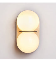 Zetes - Double Globe Travertine Sconce